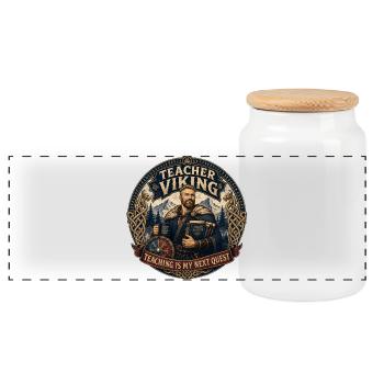 Planificateur de cours Teacher Viking - Boîte à biscuits avec couvercle en bois - blanc - Devant