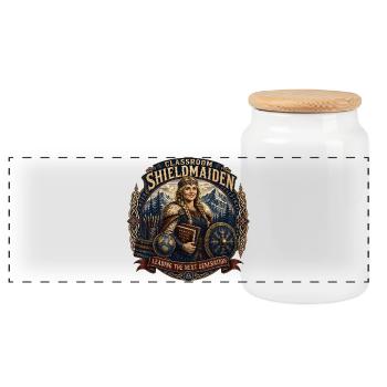 Chef de classe de la Shieldmaiden - Boîte à biscuits avec couvercle en bois - blanc - Devant