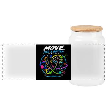 Faites de l’exercice pour un avenir meilleur - Boîte à biscuits avec couvercle en bois - blanc - Devant