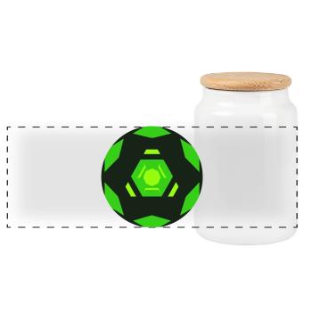 Sci Fi Golf Ball Icon - Panoramic Cookie Jar with Wooden Lid - white - Front