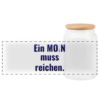 Ein MOIN muss reichen - Panorama Keksdose mit Holzdeckel - Weiß - Vorne