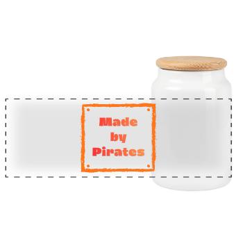 Made by Pirates - Panoramic Cookie Jar with Wooden Lid - white - Front