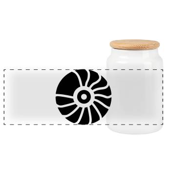 Amonnite - Panoramic Cookie Jar with Wooden Lid - white - Front