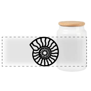 ammonite - Boîte à biscuits avec couvercle en bois - blanc - Devant