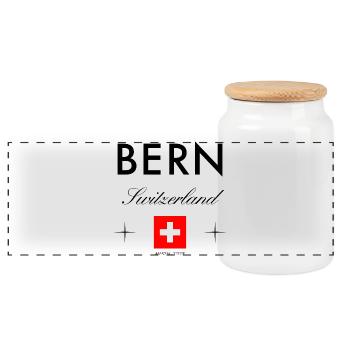 Berne Suisse coordonne un souvenir de voyage - Boîte à biscuits avec couvercle en bois - blanc - Devant