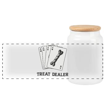The Ace of Treats! - Panoramic Cookie Jar with Wooden Lid - white - Front