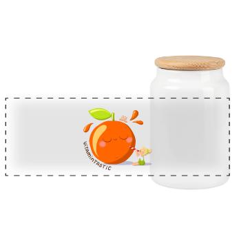 Vitamintastic Orange Girl - Panoramic Cookie Jar with Wooden Lid - white - Front
