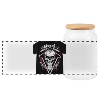 Skull Geometry 1776 Triangle - Panoramic Cookie Jar with Wooden Lid - white - Front