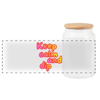 Reste calme et plonge - Boîte à biscuits avec couvercle en bois - blanc - Devant