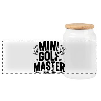 Golf Master - Panoramic Cookie Jar with Wooden Lid - white - Front