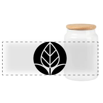 Gardener Plants Logo Horticulture - Panoramic Cookie Jar with Wooden Lid - white - Front