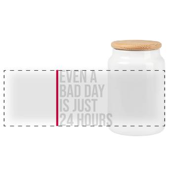 Even A Bad Day Is Just 24 Hours Motivierend Spruch - Panorama Keksdose mit Holzdeckel - Weiß - Vorne