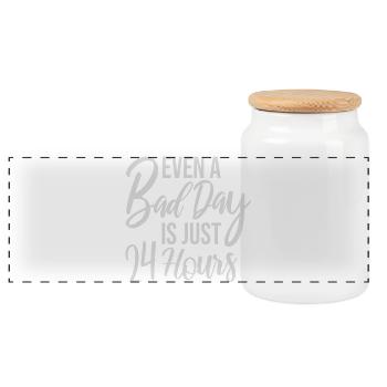 Even A Bad Day Is Just 24 Hours Motivierend Spruch - Panorama Keksdose mit Holzdeckel - Weiß - Vorne