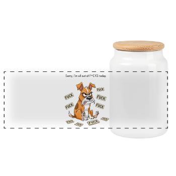 All Out Funny Funny Furry Dog Merch - Panorama Keksdose mit Holzdeckel - Weiß - Vorne