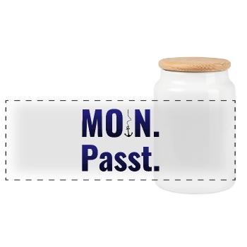 MOIN. Passt. - Panorama Keksdose mit Holzdeckel - Weiß - Vorne