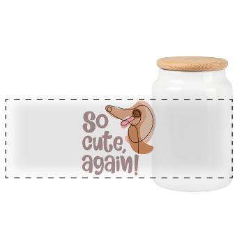 Encore un chien mignon - Boîte à biscuits avec couvercle en bois - blanc - Devant