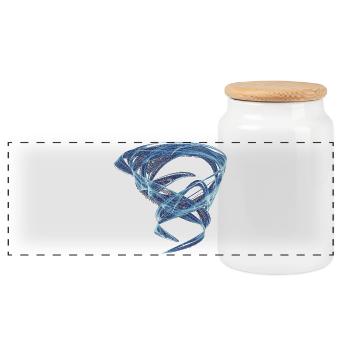 Eisbahnen des Chaos – Strange Attractor - Panoramic Cookie Jar with Wooden Lid - white - Front