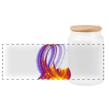 Chemins de Braise du Chaos – Attracteur Étrange - Boîte à biscuits avec couvercle en bois - blanc - Devant