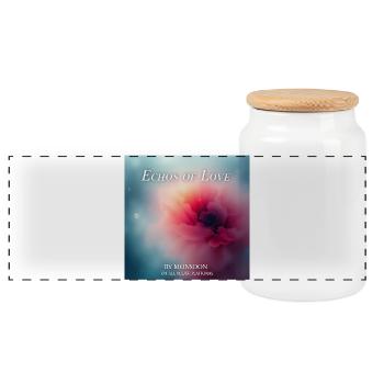 Echoes of Love by Monsoon/Mark Noone - Panoramic Cookie Jar with Wooden Lid - white - Front