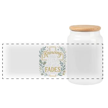 Le connaître - Philippiens 3:8 - Couronne d’art à la craie - Boîte à biscuits avec couvercle en bois - blanc - Devant