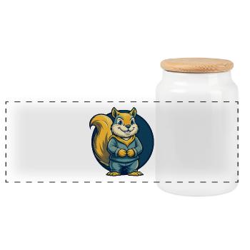 Mascotte Écureuil Kawaii Logo de Clipart Logo - Boîte à biscuits avec couvercle en bois - blanc - Devant