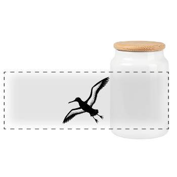 Royal albatross - Panoramic Cookie Jar with Wooden Lid - white - Front