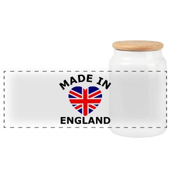 Drapeau britannique avec un motif de cœur - Boîte à biscuits avec couvercle en bois - blanc - Devant
