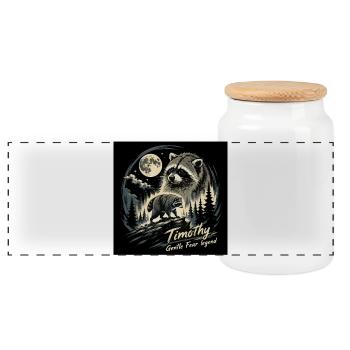 Jimothy Raccoon Funny Jimothy from Seattle  - Boîte à biscuits avec couvercle en bois - blanc - Devant