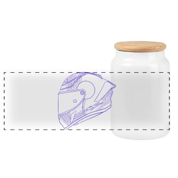 Neon Purple Helmet - Visor - Panoramic Cookie Jar with Wooden Lid - white - Front