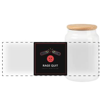 Rage Quit – Gamer Humoristique - Boîte à biscuits avec couvercle en bois - blanc - Devant