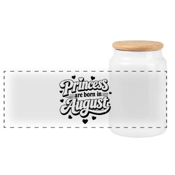 Girl Design Lettering Typografie - Panorama Keksdose mit Holzdeckel - Weiß - Vorne