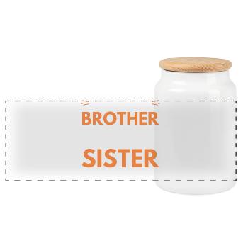 I'm a Proud Brother of a Sister Gift - Panoramic Cookie Jar with Wooden Lid - white - Front