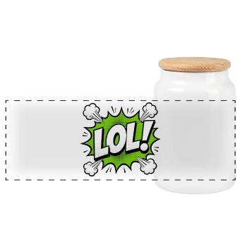 LOL Bulle de dialogue Pop Art Bulle de Dialogue Bulle de Dialogue Vert - Boîte à biscuits avec couvercle en bois - blanc - Devant