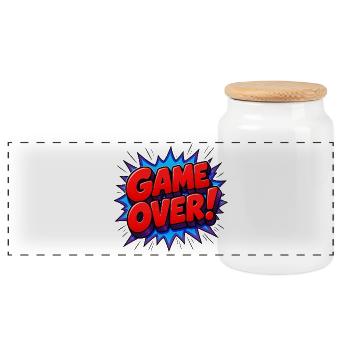 Déclaration de game over dans les comics Pop Art - Boîte à biscuits avec couvercle en bois - blanc - Devant