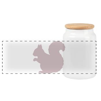 Silhouette d’écureuil rose - Boîte à biscuits avec couvercle en bois - blanc - Devant