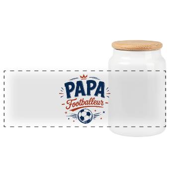 T-Shirt Papa Fußballer Geschenk Humor - Panorama Keksdose mit Holzdeckel - Weiß - Vorne