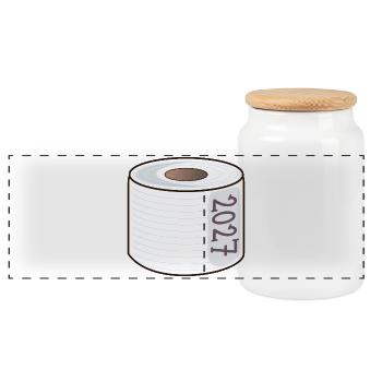 Toilet paper year 2027 - Panoramic Cookie Jar with Wooden Lid - white - Front