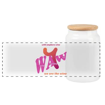 waw - Wild Amphora Wine - Boîte à biscuits avec couvercle en bois - blanc - Devant