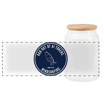 Badge des limites de jetons de planche à voile - Boîte à biscuits avec couvercle en bois - blanc - Devant