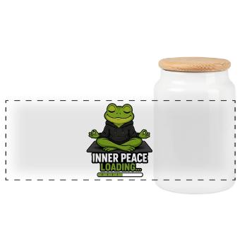 Inner peace loading - Panorama Keksdose mit Holzdeckel - Weiß - Vorne