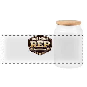 ONE MORE REP - Panorama Keksdose mit Holzdeckel - Weiß - Vorne