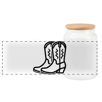 boots - Panoramic Cookie Jar with Wooden Lid - white - Front