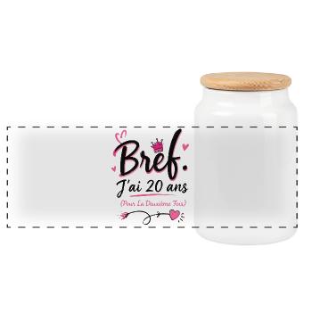 Femme cadeau d'anniversaire 40 ans - Boîte à biscuits avec couvercle en bois - blanc - Devant