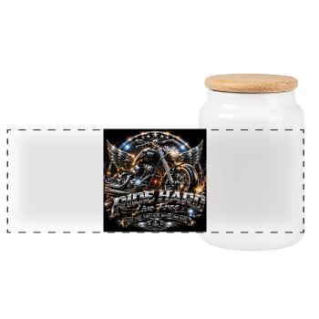 Ride Hard MB - Panorama Keksdose mit Holzdeckel - Weiß - Vorne