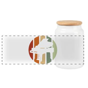 Piano Klavier Musiker Geschenk Geschenkidee - Panorama Keksdose mit Holzdeckel - Weiß - Vorne