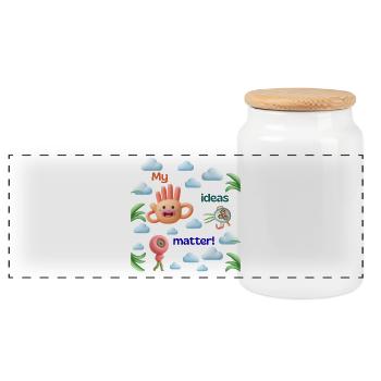 My ideas matter - Panoramic Cookie Jar with Wooden Lid - white - Front