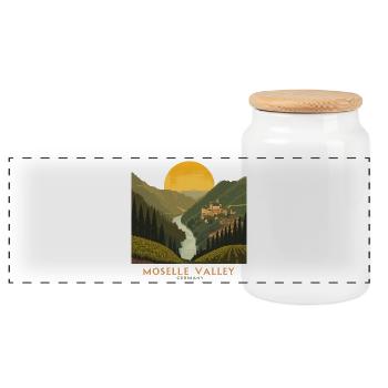 Moselle Valley | Vintage Travel Poster - Panorama Keksdose mit Holzdeckel - Weiß - Vorne