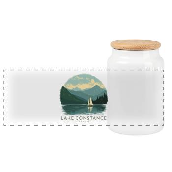 Lake Constance Sailing | Vintage Travel Poster - Panorama Keksdose mit Holzdeckel - Weiß - Vorne