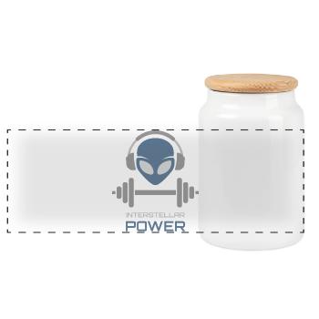 Powerlifting Alien Fitness Gym - Panorama Keksdose mit Holzdeckel - Weiß - Vorne