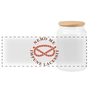 Stafford knot knot noeud nemo me impune lacessit - 058 - Panoramic Cookie Jar with Wooden Lid - white - Front